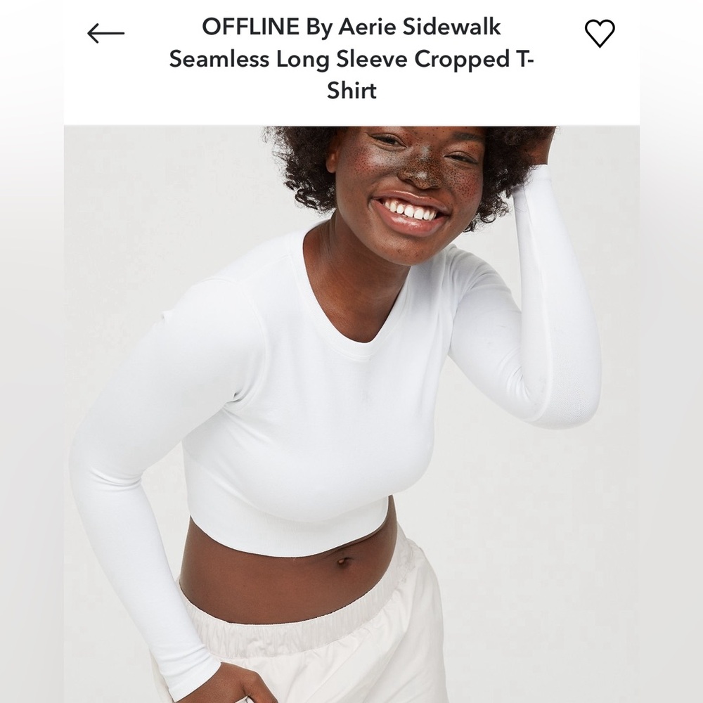 Offline by aerie sidewalk seamless long sleeve cropped T-shirt